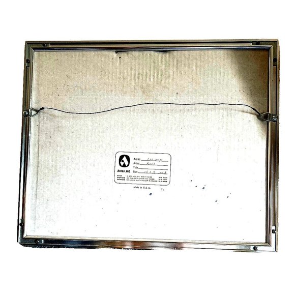 VTG 1960s Artist Signed Painting Print Still Life Flower Mushroom Metal Framed - Picture 7 of 8